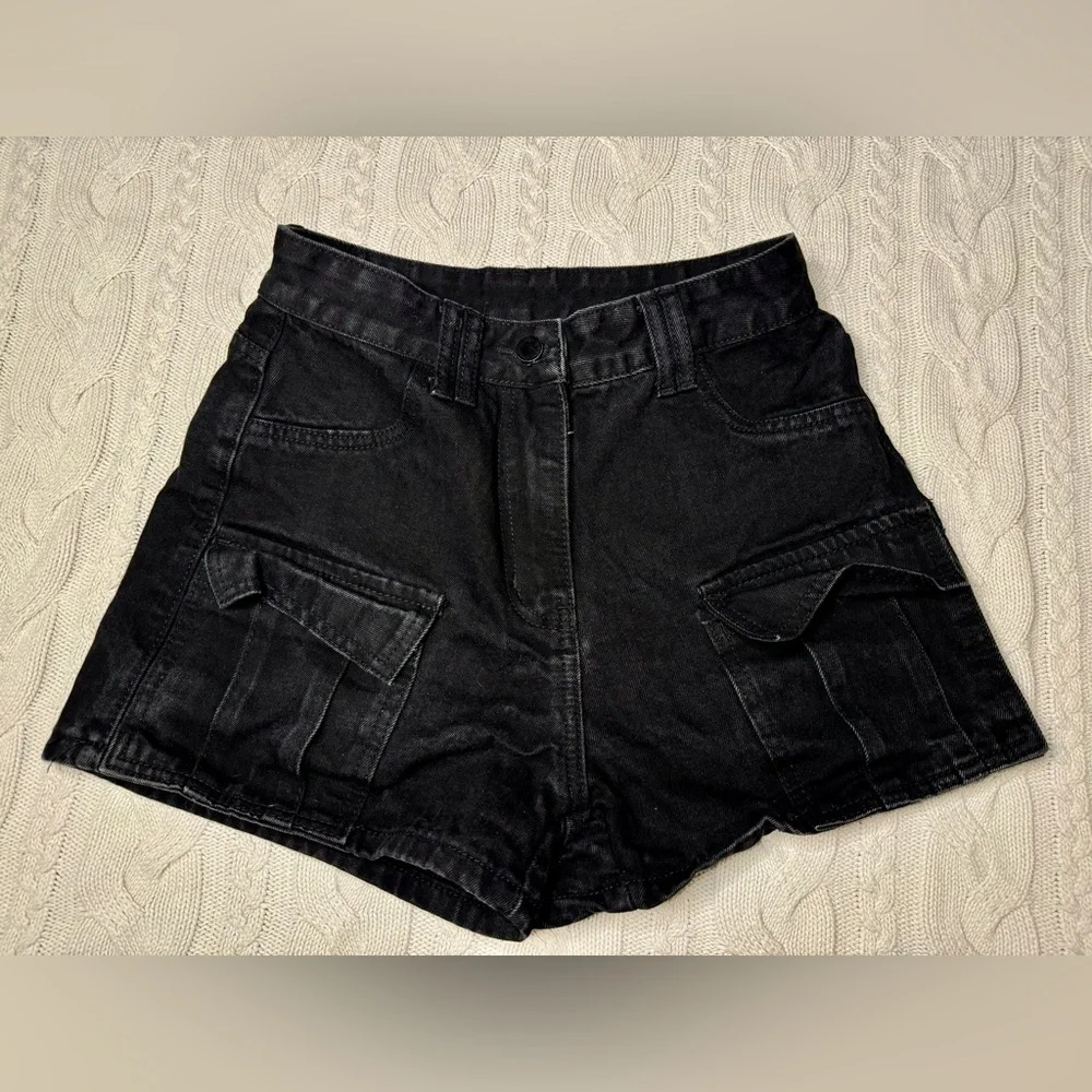 Black Cargo Shorts #1197 - Picture 3 of 9